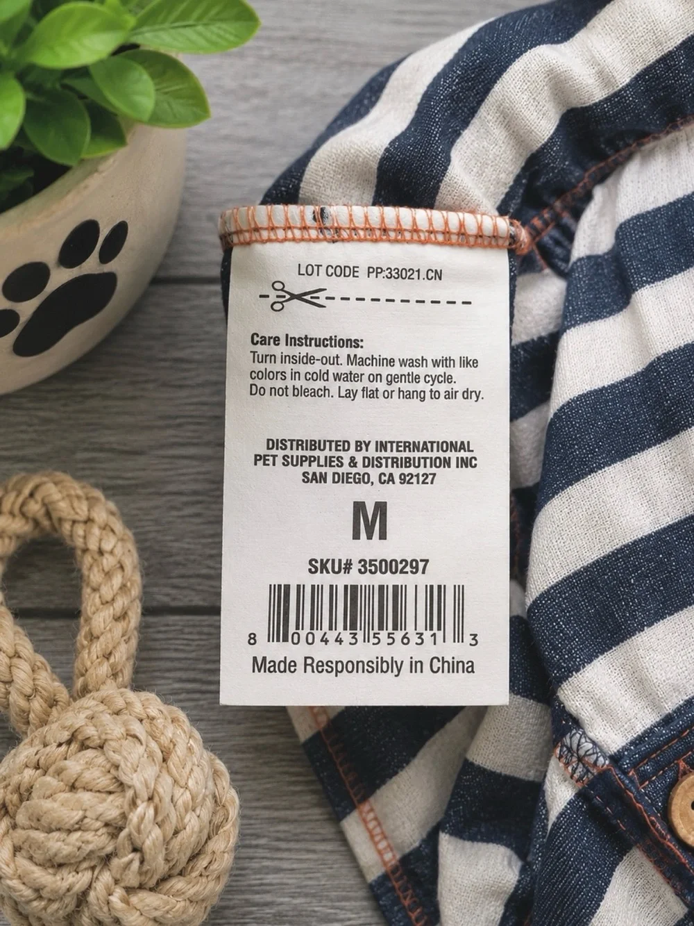 Blue & White Striped Dog Shirt | Size: Medium | New with Tags